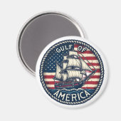 Der Golf von Amerika Patriotic Magnet (Vorderseite/Rückseite)