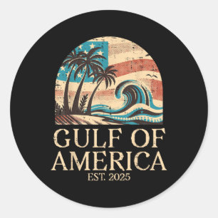 Der Golf von Amerika wächst Vintagen Männer Frauen Runder Aufkleber