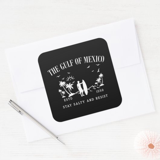 Der Golf von Mexiko bleibe salzig und widersteht Quadratischer Aufkleber (Umschlag)