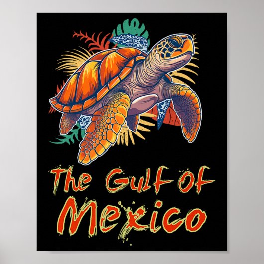 Der Golf von Mexiko Edm Music Rave Tanz Sea Turtle Poster (Vorne)