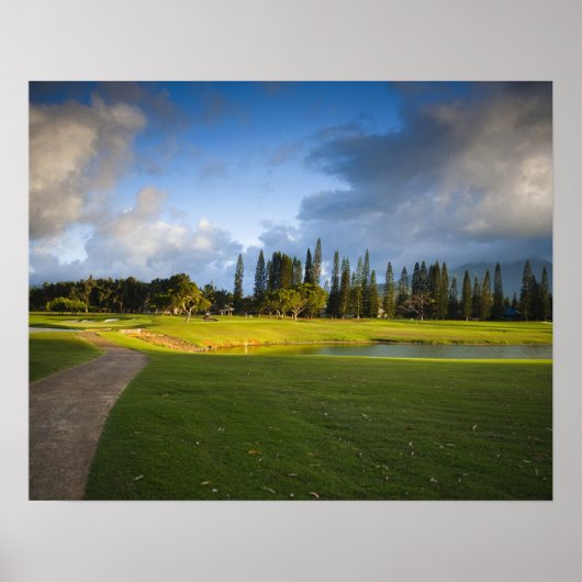 Der Golfplatz von Makai in Princeville Poster (Vorne)