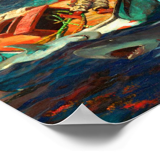 Der Golfstrom von Winslow Homer Poster (Ecke)