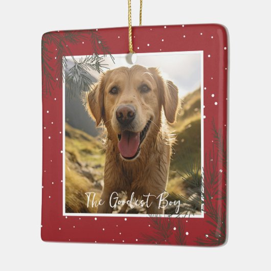 Der Goodest Boy (Mädchen) | Memorial für Fotos Keramikornament (Links)