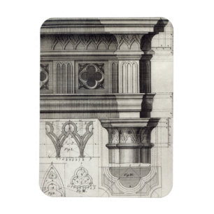 Der gotische Entablature und die Hauptstadt Magnet