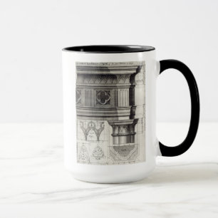 Der gotische Entablature und die Hauptstadt Tasse