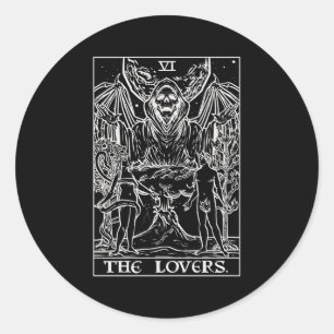 Der gotische Horror der Tarot-Karte Halloween Grim Runder Aufkleber