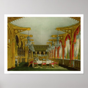 Der Gotische Speisesaal im Carlton House von Pyne' Poster