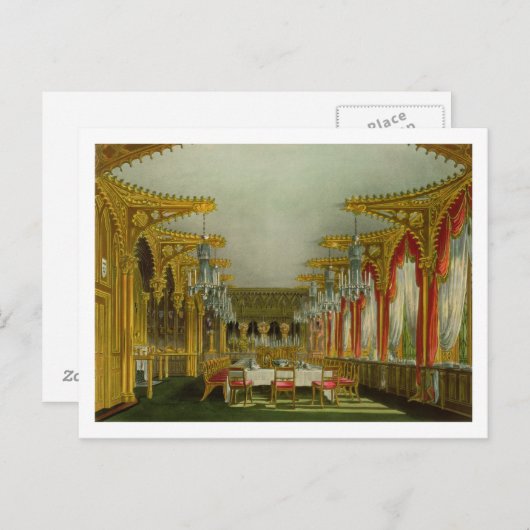 Der Gotische Speisesaal im Carlton House von Pyne' Postkarte (Vorne/Hinten)