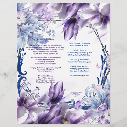 Der Gott Alle Kulturen Gedicht Personalisiert Stat (Rückseite)