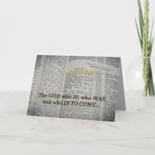 Der Gott, der die Schrift ist Karte (Vorderseite)