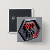 Der Gott des POD (Print On Demand) Button (Vorne & Hinten)