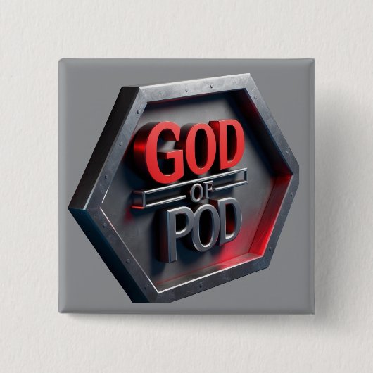 Der Gott des POD (Print On Demand) Button (Vorderseite)
