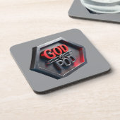 Der Gott des POD (Print On Demand) Getränkeuntersetzer (Linke Seite)