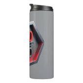 Der Gott des POD (Print On Demand) Thermosbecher (Nach rechts gedreht)