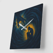 Der Gott erreicht - zeitlose Erinnerung Quadratische Wanduhr (Winkel)