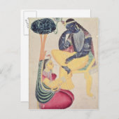 Der Gott Krishna mit seiner sterblichen Liebe Radh Postkarte (Vorne/Hinten)