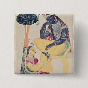 Der Gott Krishna mit seiner TodLiebe, Radha Button