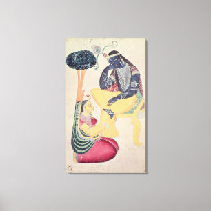 Der Gott Krishna mit seiner TodLiebe, Radha Leinwanddruck