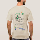 "Der Gott schreibt in der Natur" Greentrust-Shirt T-Shirt (Rückseite)