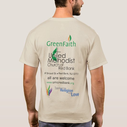 "Der Gott schreibt in der Natur" Greentrust-Shirt T-Shirt (Rückseite)