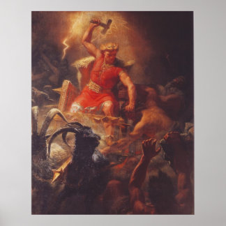 Der Gott Thor kämpft Poster