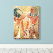 Der Gott Thoth mit Seti I im Grab von Seti Leinwanddruck (Insitu (Holzboden))
