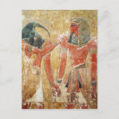 Der Gott Thoth mit Seti I im Grab von Seti Postkarte (Vorderseite)