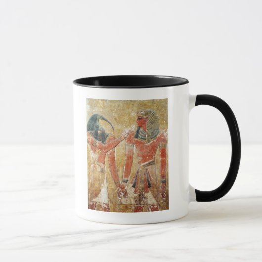 Der Gott Thoth mit Seti I im Grab von Seti Tasse (Rechts)