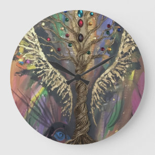 Der göttliche Baum des Lebens himmlische Flügel un Große Wanduhr