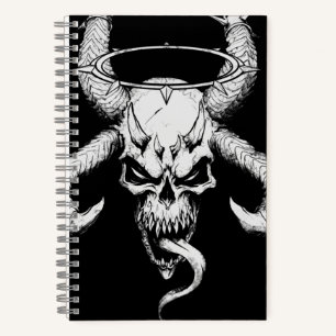 Der göttliche Schädel des Death Black-Notebooks Notizblock