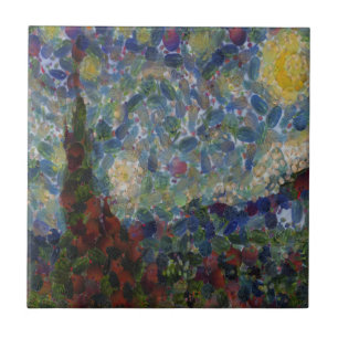 Der Gourdy Nacht Starry Fine Art Spoof Fliese