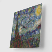 Der Gourdy Night Starry Fine Art Spoof Quadratische Wanduhr (Winkel)