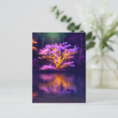 Der Graceful Tree am Friedlichen See Postkarte (Stehend Vorderseite)
