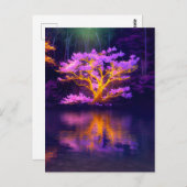Der Graceful Tree am Friedlichen See Postkarte (Vorne/Hinten)