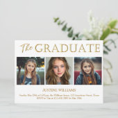 Der Graduate in Gold Einladung (Stehend Vorderseite)