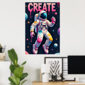 Der Graffiti-Astronaut Poster (Heimbüro)
