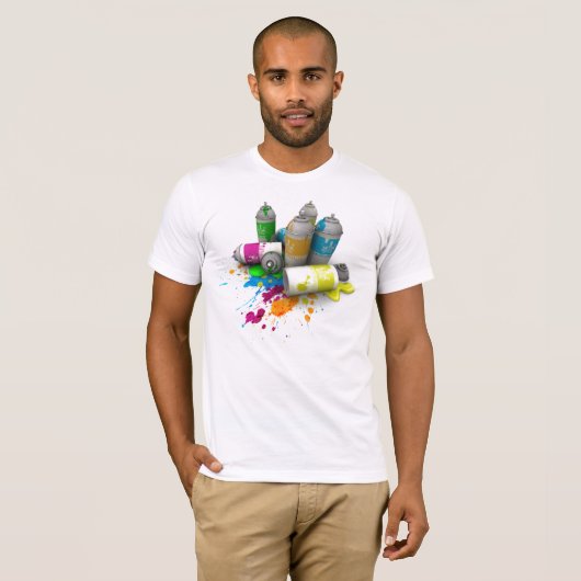 Der Graffiti-Spray-Farbe der Männer macht T - T-Shirt (Vorne ganz)