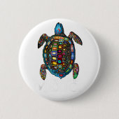 Der Grafische Meeresschildkrötengolf Mexikos vergi Button (Vorderseite)