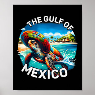 Der Grafische Meeresschildkrötengolf Mexikos vergi Poster