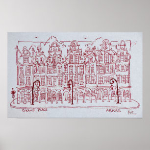 Der Grand Place  Region Artois, Arras, Frankreich Poster