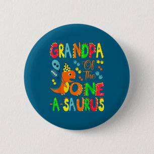 Der Grandpa Saurus 1. Geburtstag Dinosaurier Button