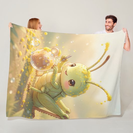 Der Grashüpfer und das Nektarkunstwerk Fleecedecke (Beispiel)