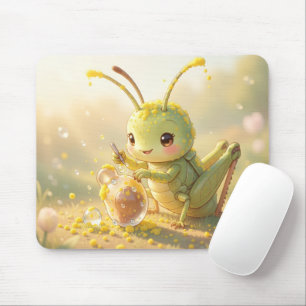Der Grashüpfer und das Nektarkunstwerk Mousepad