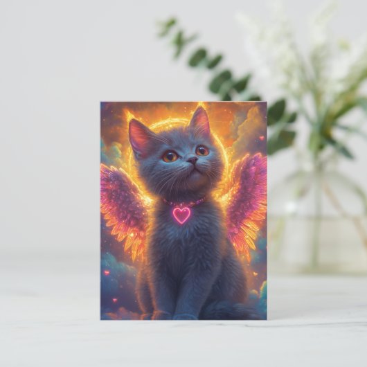 Der graue Engel Kitten Postkarte (Stehend Vorderseite)