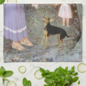 Der Graue kleine Hund von Guido Marzulli, Realismu Geschirrtuch (Gefaltet)