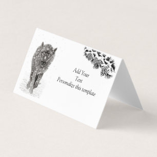 Der graue Schwarze Wolf im Schnee , der wilde Wint