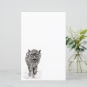 Der graue Schwarze Wolf im Schnee , der wilde Wint (Stehend Vorderseite)
