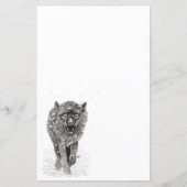Der graue Schwarze Wolf im Schnee , der wilde Wint (Vorderseite)