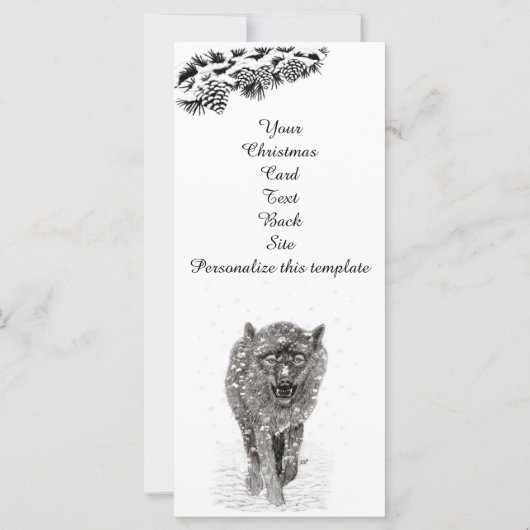 Der graue Schwarze Wolf im Schnee , der wilde Wint (Rückseite)