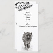 Der graue Schwarze Wolf im Schnee , der wilde Wint (Vorne/Hinten)